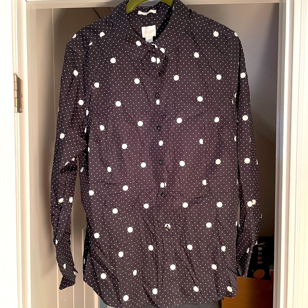 Chico’s - Women’s 3/4 Button Down Shirt, Size 2